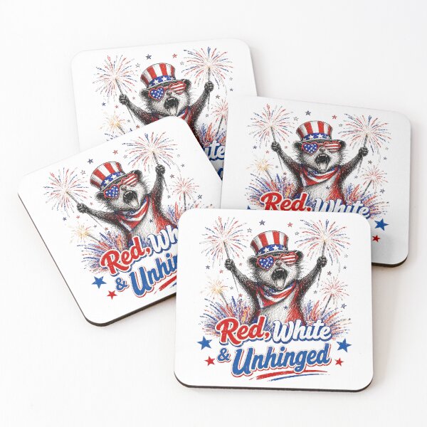 Item preview, RED, WHITE & UNHINGED 4th of July Raccoon designed and sold by BlightedArt.