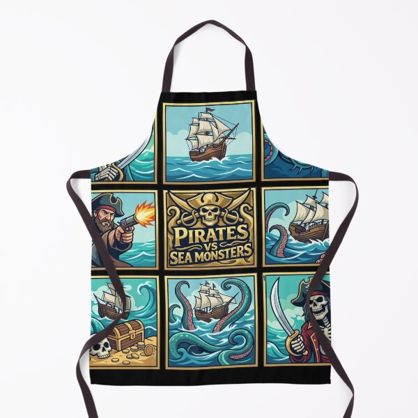 Item preview, Pirates vs Sea Monsters Pop Art designed and sold by redsharkuk.