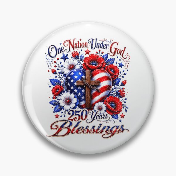 Item preview, One Nation Under God 250 years of blessings Floral Flower designed and sold by BlightedArt.
