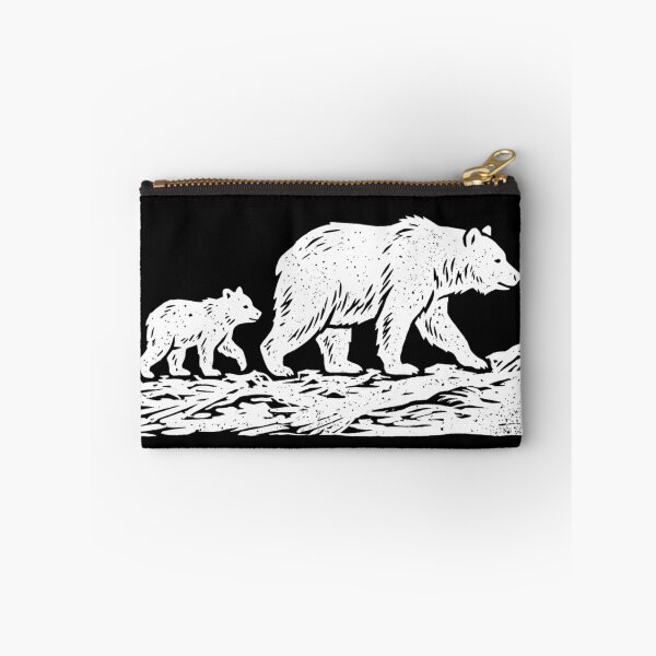 Item preview, Vintage Linocut Papa Bear and Cub designed and sold by TeNovaStudio.