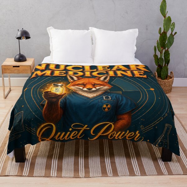 Item preview, Cool Fox Nuclear Medicine Technologist Throw Blanket – Quiet Power Medical Imaging Gift for Nuclear Medicine Technologist Week Healthcare Appreciation Home Decor designed and sold by ClinicalHubs.