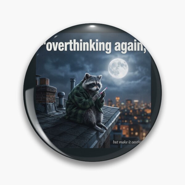 Item preview, Overthinking Again Raccoon | Aesthetic Meme-Core T-Shirt designed and sold by DmaarGroup.