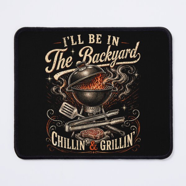 Item preview, Vintage I'll Be in The Backyard Charcoal Grill Master designed and sold by BlightedArt.