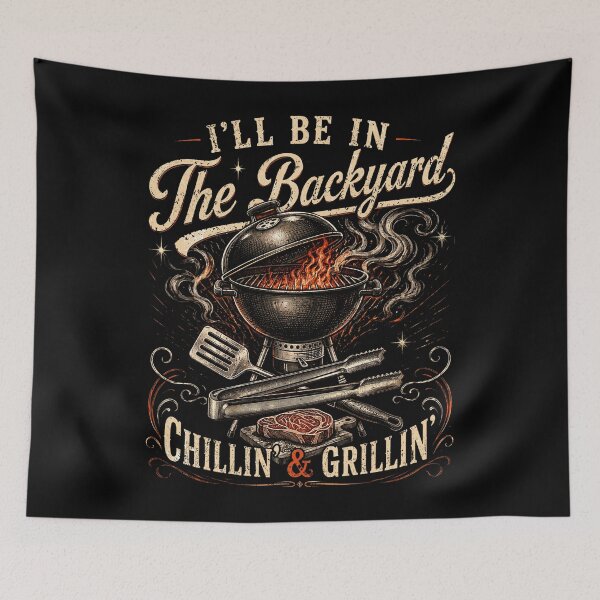 Item preview, Vintage I'll Be in The Backyard Charcoal Grill Master designed and sold by BlightedArt.