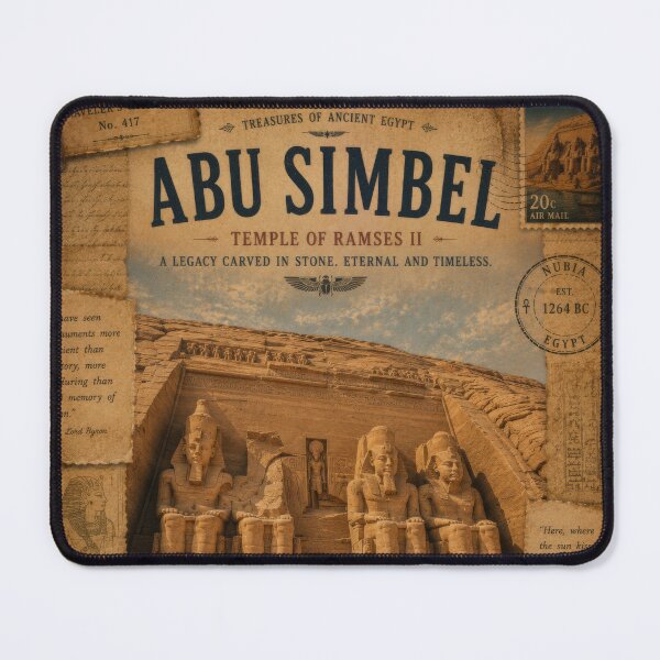 Item preview, Abu Simbel Egypt | Ramses II Temple | Ancient Nubian Landmark | Vintage Explorer Aesthetic designed and sold by CosmicAnomaly.