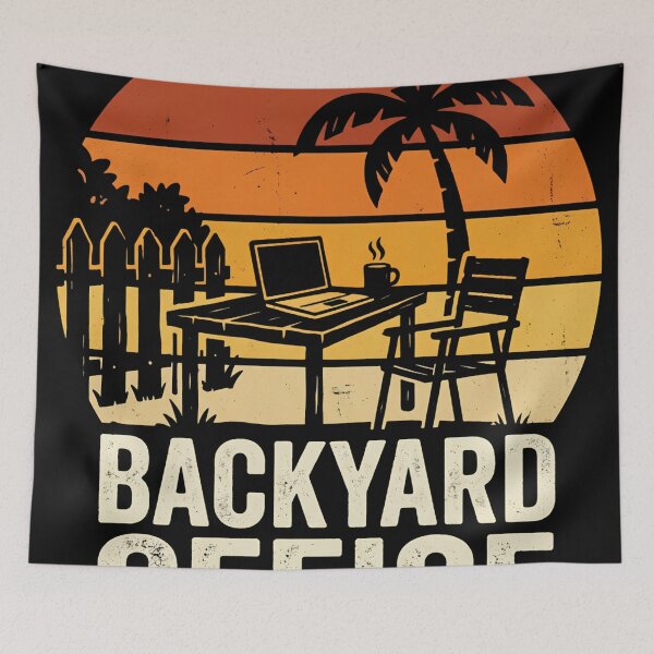 Item preview, Backyard Office Retro Sunset designed and sold by Majnon8bp.
