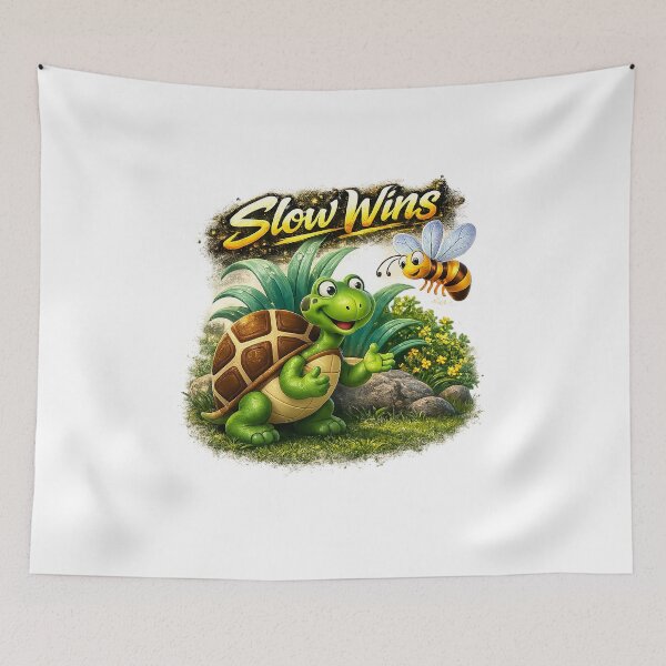 Item preview, Slow Wins - Turtle and Bee  designed and sold by Gowoo Lifestyle.