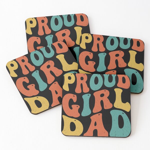 Item preview, Retro Groovy Proud Girl Dad Distressed Typography designed and sold by TeNovaStudio.