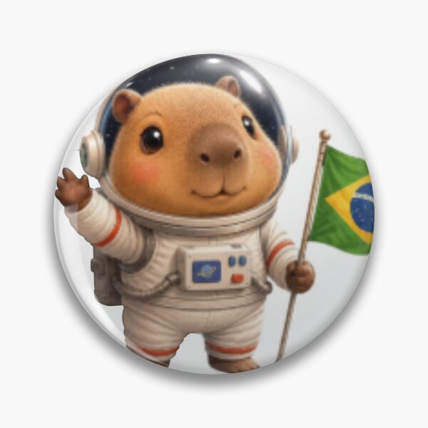 Item preview, Cute Capybara Astronaut with Brazil Flag in Space designed and sold by RandomAishop.