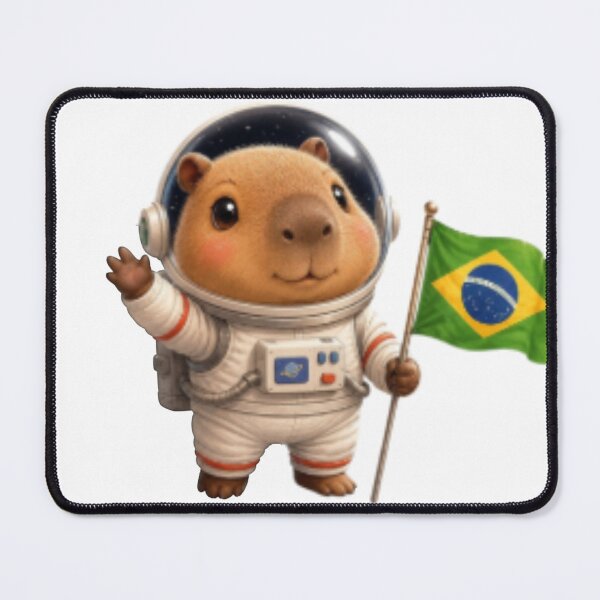 Item preview, Cute Capybara Astronaut with Brazil Flag in Space designed and sold by RandomAishop.
