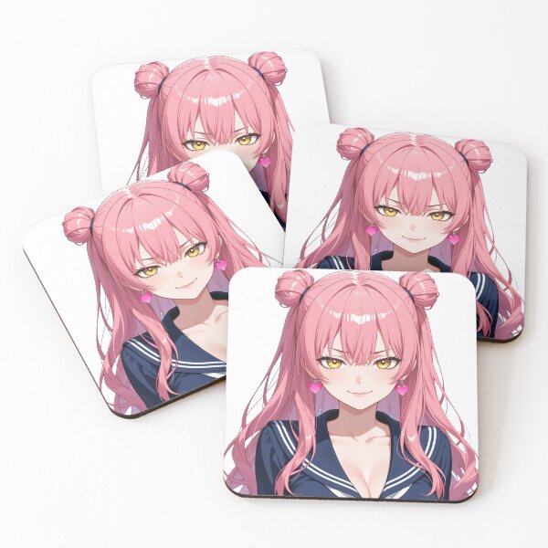 Item preview, Cheeky anime schoolgirl with pink hair, waifu designed and sold by Shirt-Otakus.