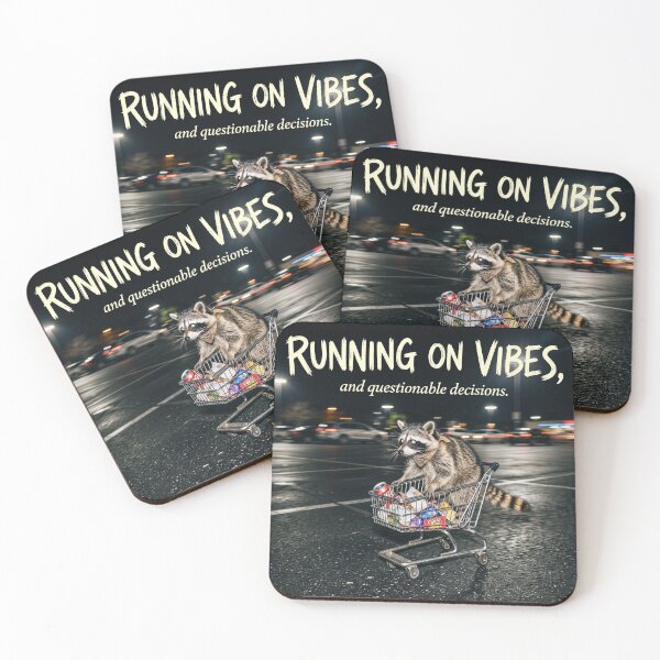 Item preview, Running on Vibes Raccoon | Funny Chaotic Shopping Cart Meme T-Shirt designed and sold by DmaarGroup.