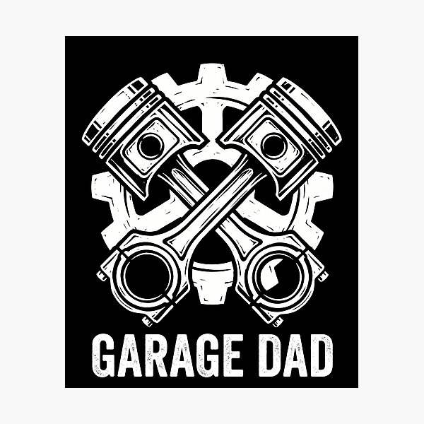 Item preview, Vintage Linocut Garage Dad Mechanic Pistons designed and sold by TeNovaStudio.