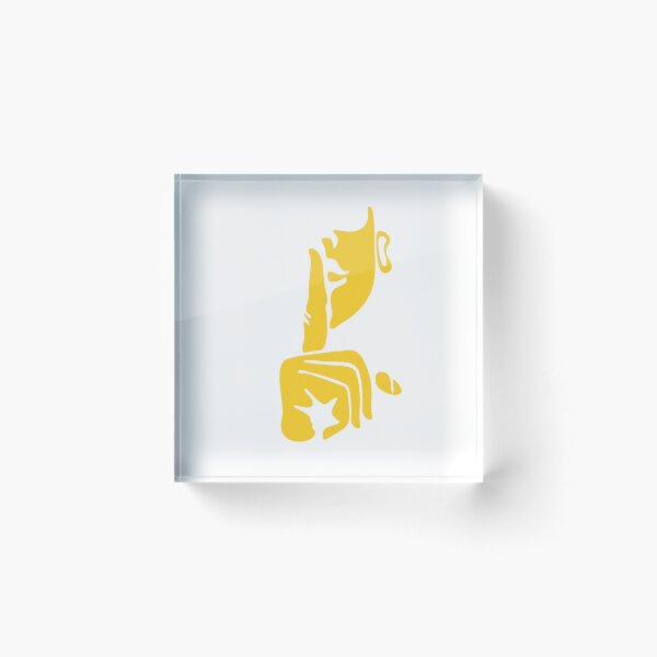 Item preview, Minimalist Shh Gesture Art — Yellow Silence Silhouette Illustration designed and sold by Colorful-Garden.