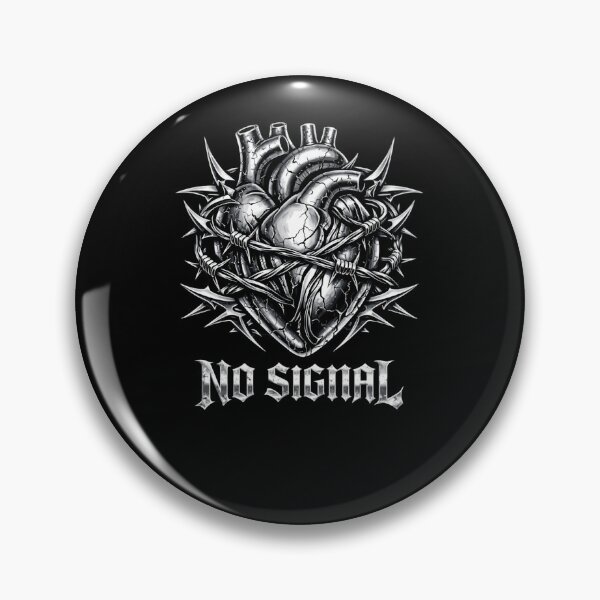 Item preview, NO SIGNAL Y2K Cyber Grunge Chrome Heart Alt Streetwear Hoodie designed and sold by TrendingView.