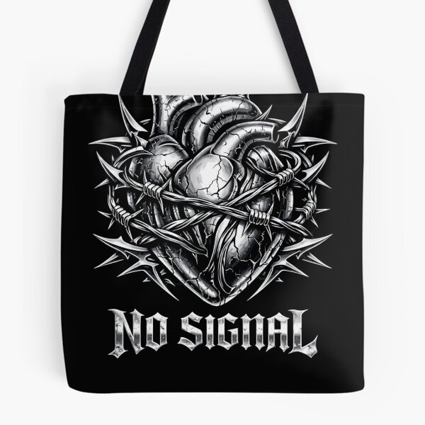Item preview, NO SIGNAL Y2K Cyber Grunge Chrome Heart Alt Streetwear Hoodie designed and sold by TrendingView.