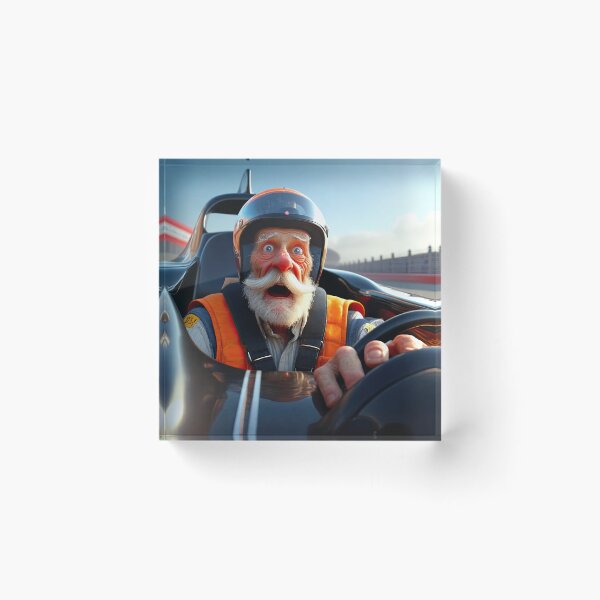Item preview, Old Man driving a formula 1 race car designed and sold by Colin Bentham.