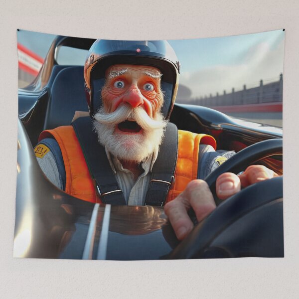 Item preview, Old Man driving a formula 1 race car designed and sold by Colin Bentham.