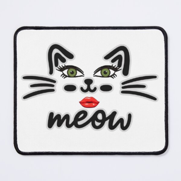 Item preview, Chic Cat Whiskers and Makeup Red Lipstick Meow Art designed and sold by Miheerala.