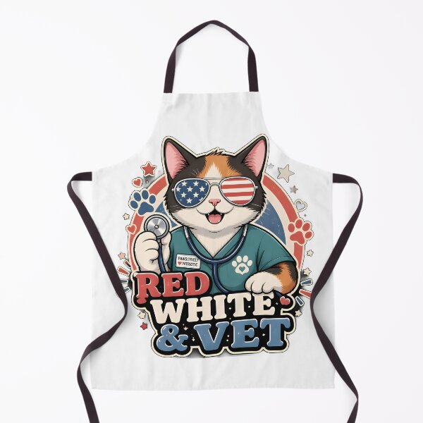 Item preview, Red White & Vet Cat Sticker | Patriotic Veterinary Cat for 4th of July designed and sold by Bettybee00.