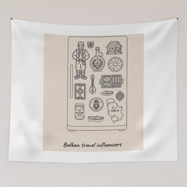 Item preview, Balkan Travel Influencers Funny Fridge Magnet Design designed and sold by Mastalina99.