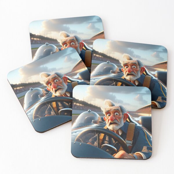 Item preview, Old Man driving a formula 1 race car designed and sold by Colin Bentham.