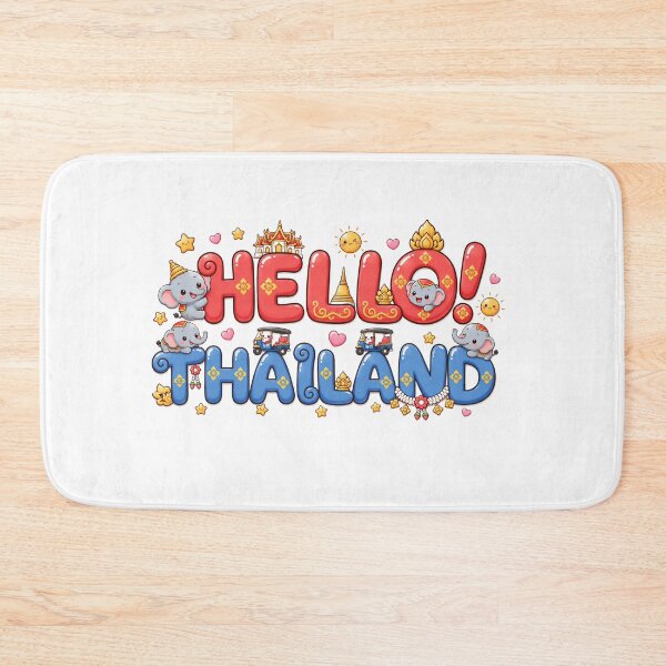 Item preview, Hello Thailand – Cute Thai Culture Typography Design designed and sold by Beeform.