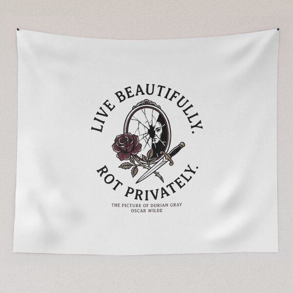 Item preview, Dorian Gray Live Beautifully Rot Privately Mirror Oscar Wilde Art designed and sold by Fenay Designs.