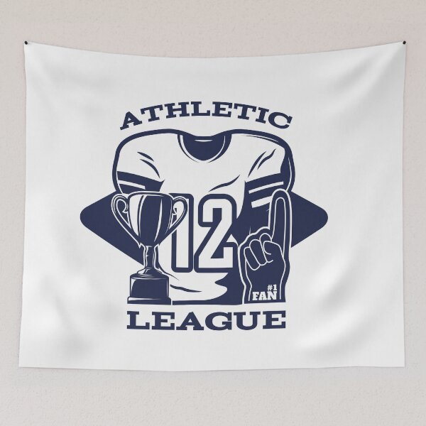 Item preview, Vintage Athletic League Jersey 12 Trophy #1 Fan Sticker designed and sold by topprinting.