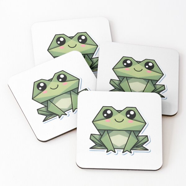 Item preview, Cute Origami Frog Sticker | Kawaii Geometric Frog Art for Veterinary & Animal Lovers designed and sold by Bettybee00.
