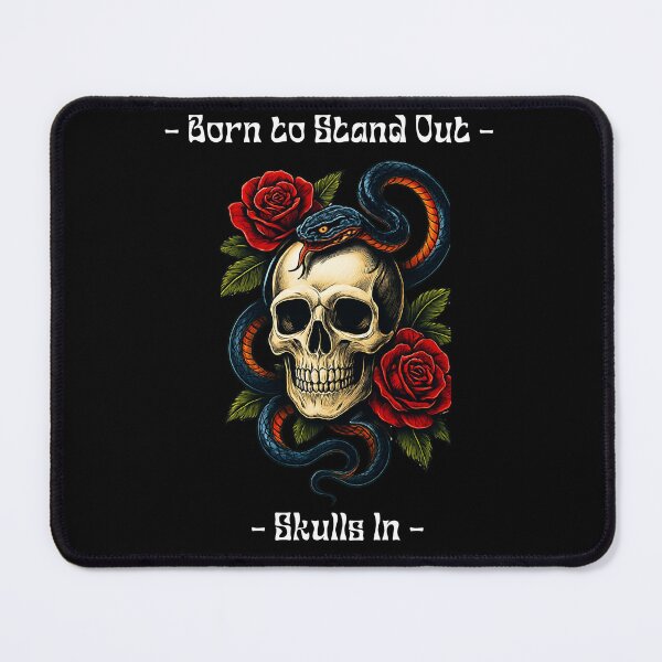 Item preview, Born to Stand Out - Gothic Skull, Snake and Red Roses Art designed and sold by ArtBlend Studio.
