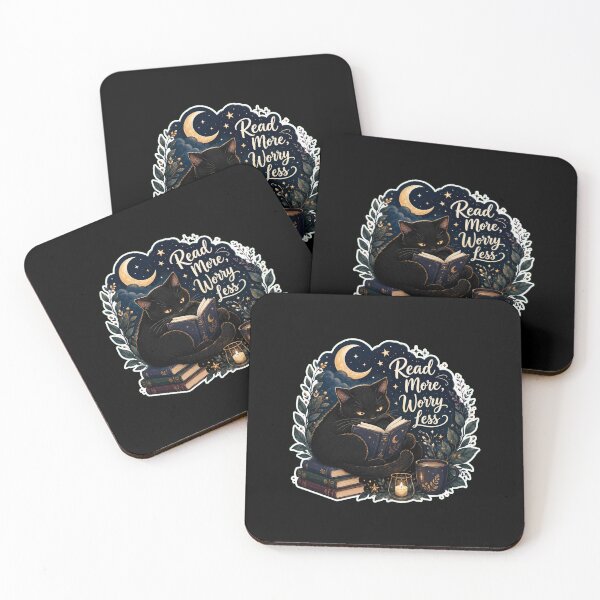 Item preview, Black Cat Reading Read More Worry Less Book Lover designed and sold by Cascio311.