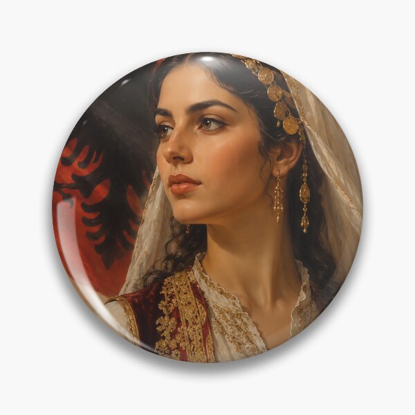 Item preview, Albanian girl portrait airbrush illustration designed and sold by X-ecute.