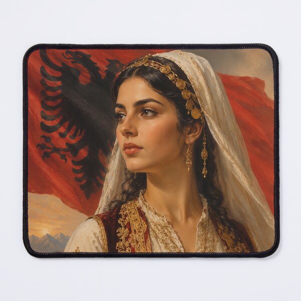 Item preview, Albanian girl portrait airbrush illustration designed and sold by X-ecute.