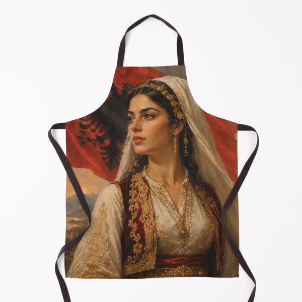 Item preview, Albanian girl portrait airbrush illustration designed and sold by X-ecute.