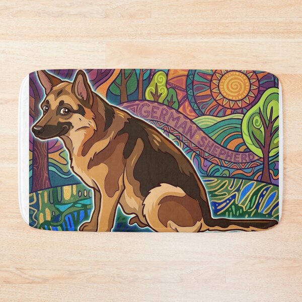 Item preview, A vibrant, stylized  interpretation of a German Shepherd designed and sold by AirCrayons27.