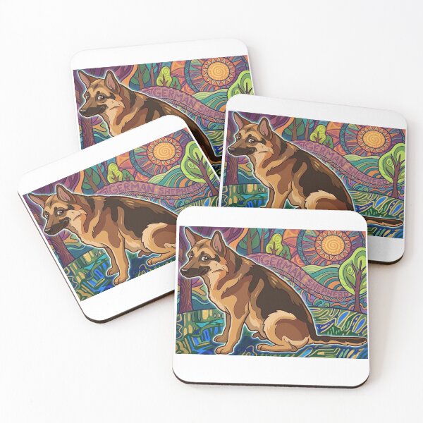 Item preview, A vibrant, stylized  interpretation of a German Shepherd designed and sold by AirCrayons27.