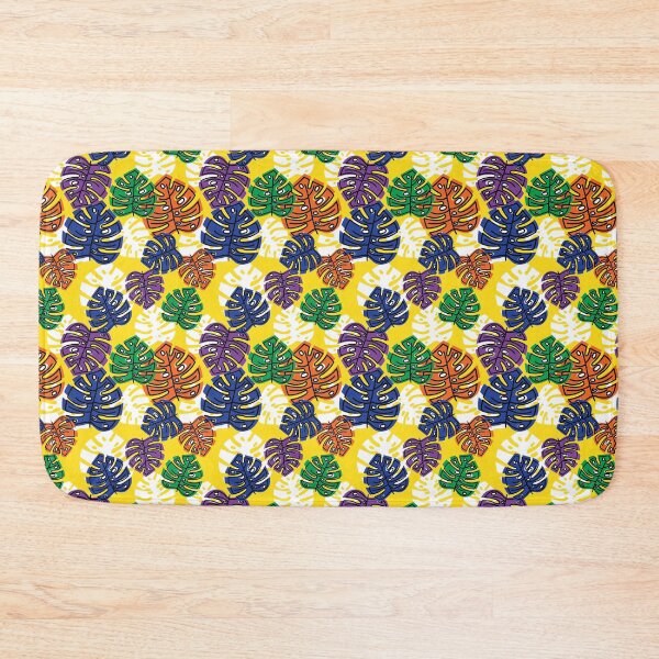 Item preview, Bold Monstera Leaf Pattern – Colorful Tropical Plant Print Retro Pop Art Yellow designed and sold by Zaya_art.
