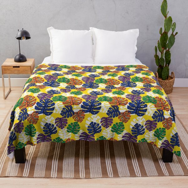 Item preview, Bold Monstera Leaf Pattern – Colorful Tropical Plant Print Retro Pop Art Yellow designed and sold by Zaya_art.