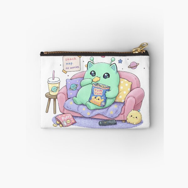 Item preview, Cute Alien Relaxing on Sofa Eating Snacks designed and sold by Gika Thailand.