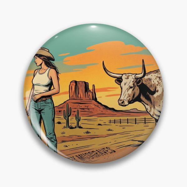 Item preview, Middle Of Nowhere Vintage Desert Cowgirl And Longhorn designed and sold by Brilleking.