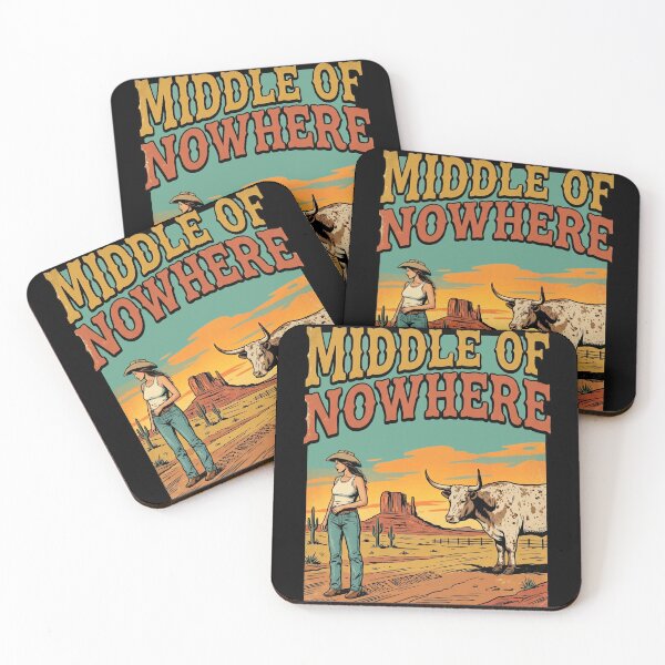 Item preview, Middle Of Nowhere Vintage Desert Cowgirl And Longhorn designed and sold by Brilleking.