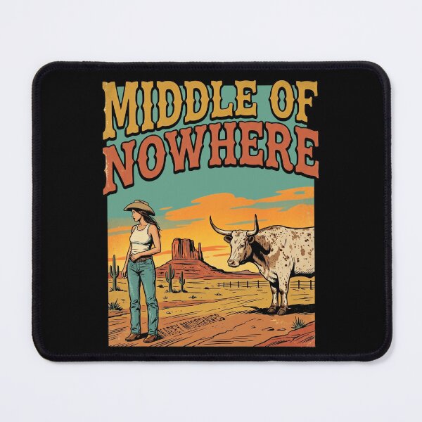Item preview, Middle Of Nowhere Vintage Desert Cowgirl And Longhorn designed and sold by Brilleking.