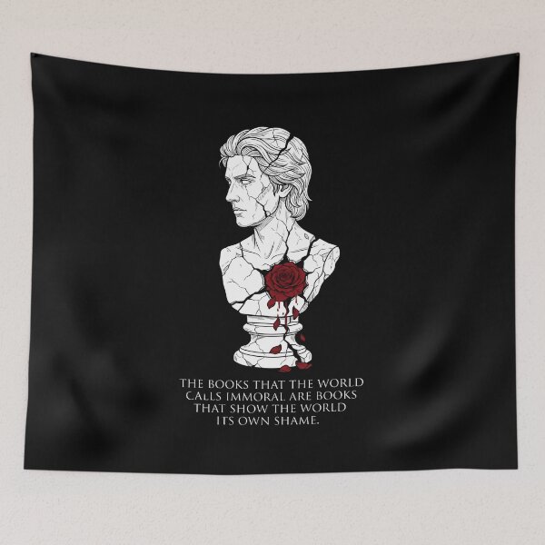 Item preview, Dorian Gray Immoral Books Statue Bust Oscar Wilde Quote Graphic designed and sold by Fenay Designs.