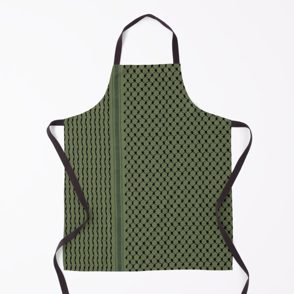 Item preview, Palestine Arabic Traditional Keffiyeh Design, Palestinian Hatta Kufiya Folk Pattern #2-Olive Green designed and sold by Hurriyyatee.