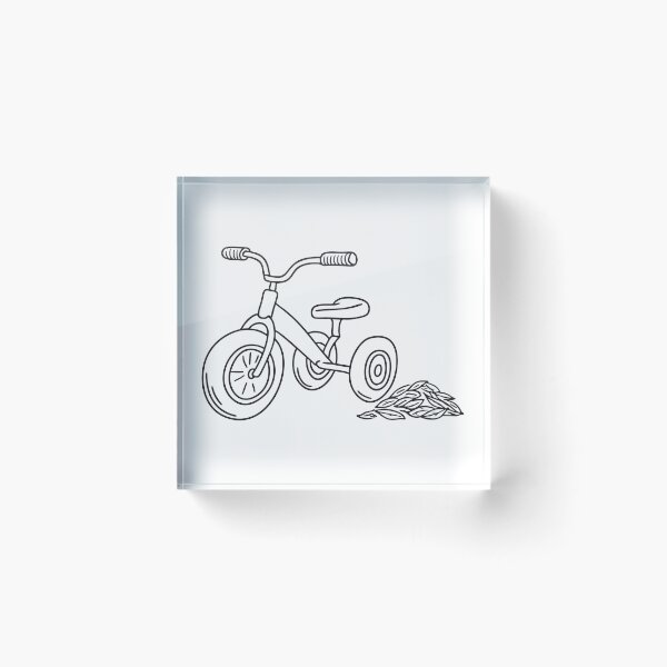 Item preview, Tricycle Beside Pile of Fallen Leaves designed and sold by rasagamastore.