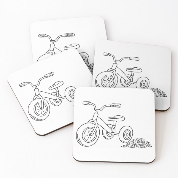Item preview, Tricycle Beside Pile of Fallen Leaves designed and sold by rasagamastore.