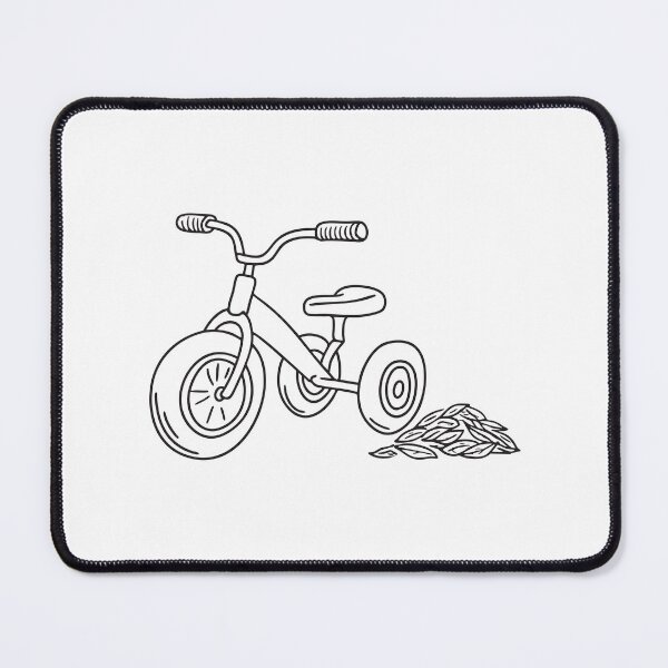 Item preview, Tricycle Beside Pile of Fallen Leaves designed and sold by rasagamastore.