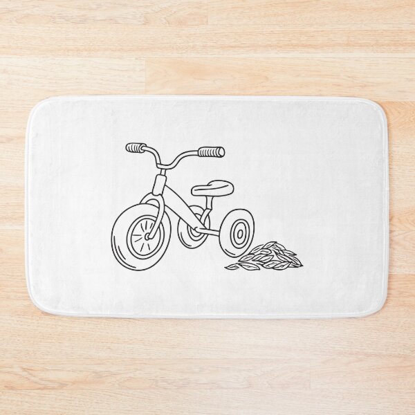 Item preview, Tricycle Beside Pile of Fallen Leaves designed and sold by rasagamastore.
