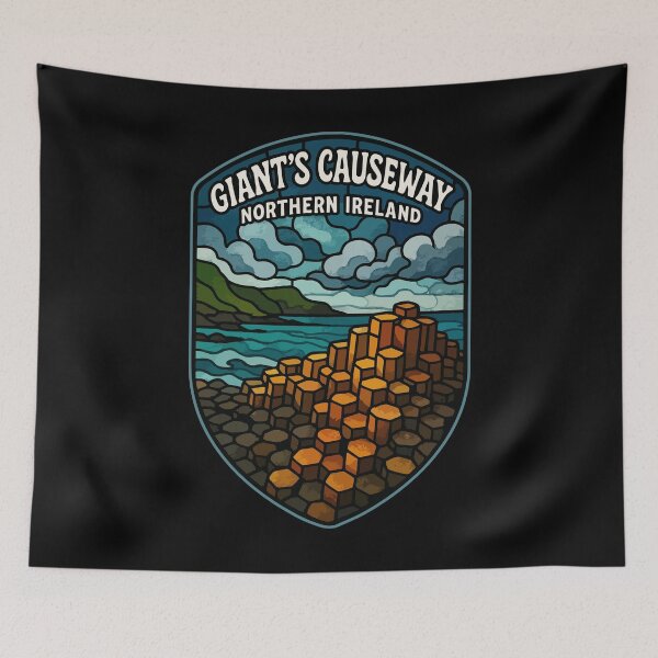 Item preview, Giant's Causeway Northern Ireland Stained Glass Travel designed and sold by TomFrontierArt.